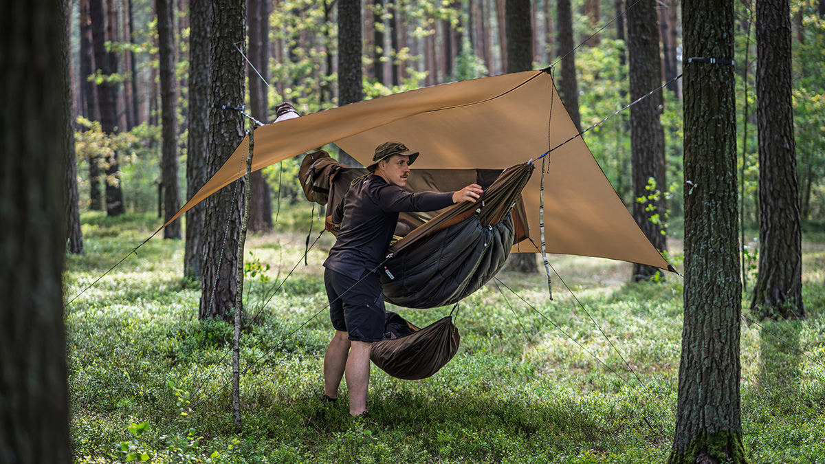 Lesovik Draka brązowy hamak z moskiterą